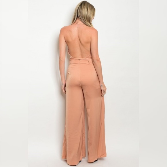💫HP💫Apricot Wide-Leg Halter Jumpsuit - Picture 2 of 5